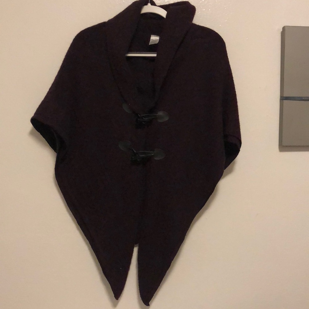 Maroon poncho shrug